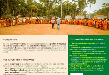 Job opening Interholco : Ready to lead one of Africa’s most sustainable forest operations?