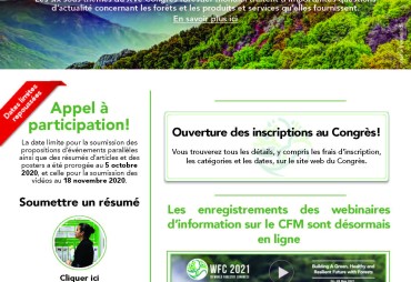 Congrès forestier mondial 2021 à Séoul : nous partageons avec vous la deuxième communication du Congrès