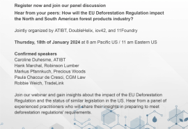 Reminder: a webinar on the impact of the EUDR on the American timber industry