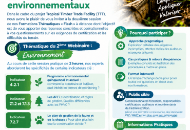 Formations Flash TTT : un deuxième webinaire consacré aux exigences environnementales du PAFC